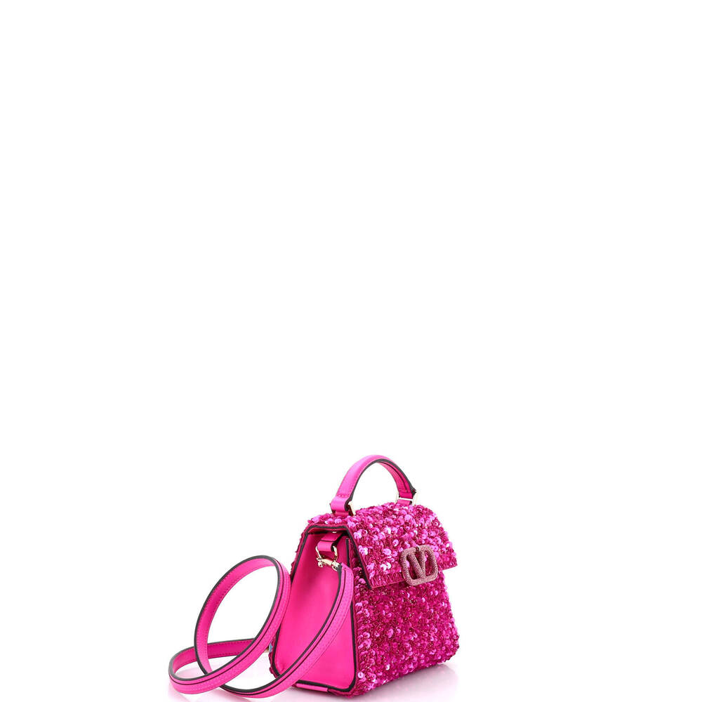 Valentino Garavani Mini VSling Top Handle Bag Sequins - Picture 2 of 5